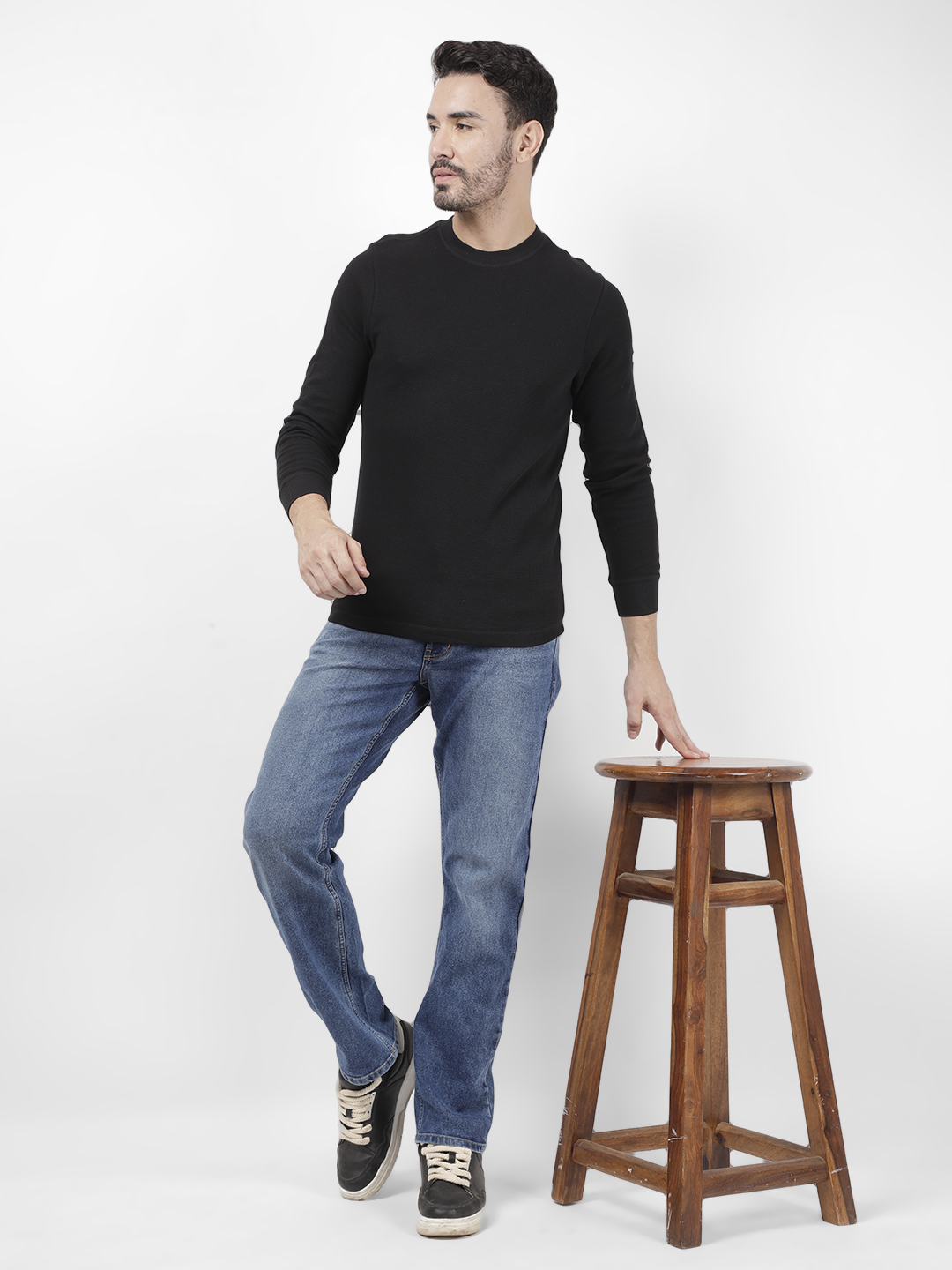 Numero Uno Men Solid Black T-Shirt